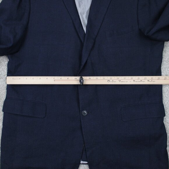 Jos. A. Bank 730 Burke Blazer Mens 46 L Blue Linen/Wool Blend Sports Jacket - Picture 4 of 13